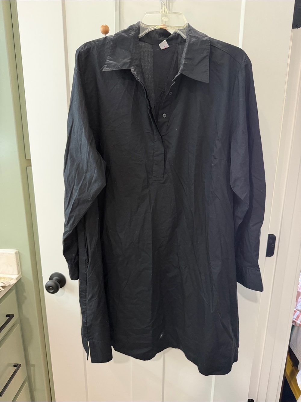 Old Navy Black Lightweight Longline Shirt Dress